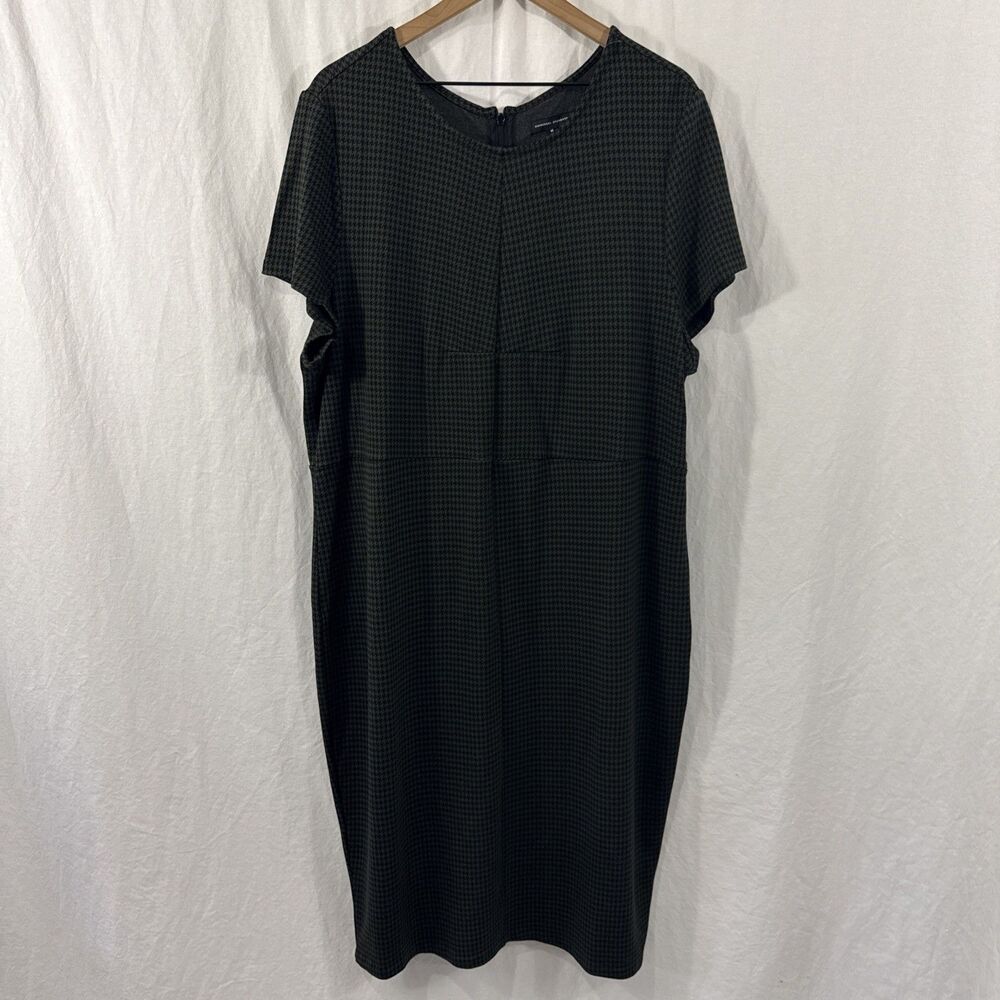 Universal Standard Executive Ponte Green Houndtooth Dress Womens M Career Office